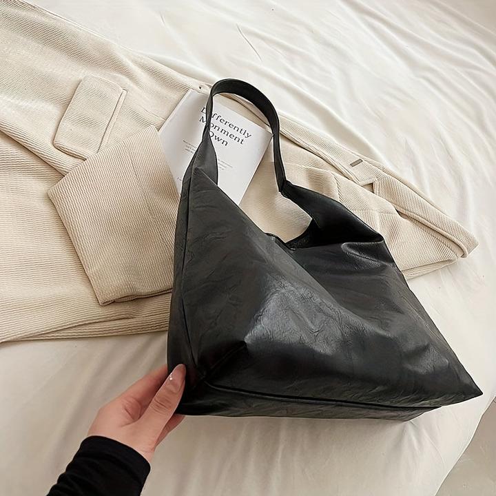 Actual product image Only-Bags.Store Vintage solid colour hobo bag, lightweight casual shoulder bag with insert bag for everyday use