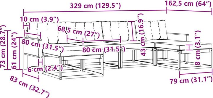 Produktbild vidaXL Outdoor-Sofa