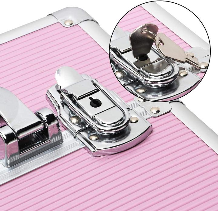 Actual product image Yaheetech Aluminium Cosmetic Case Trolley, Pink