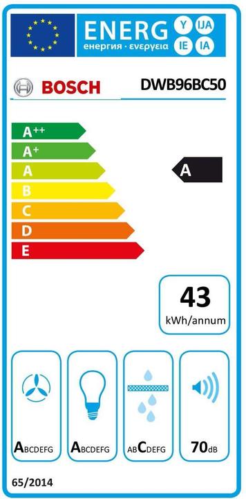 Energy Label Bosch Hausgeräte DWB96BC50 (Wall hood)