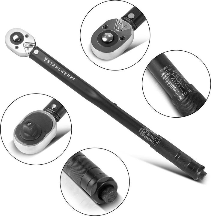 Produktbild Stahlwerk Drehmomentschlüssel TW-210 ST 28-210 Nm 1/2“ Zoll mit Mikrometerskala (1/2", 28 - 210 Nm)