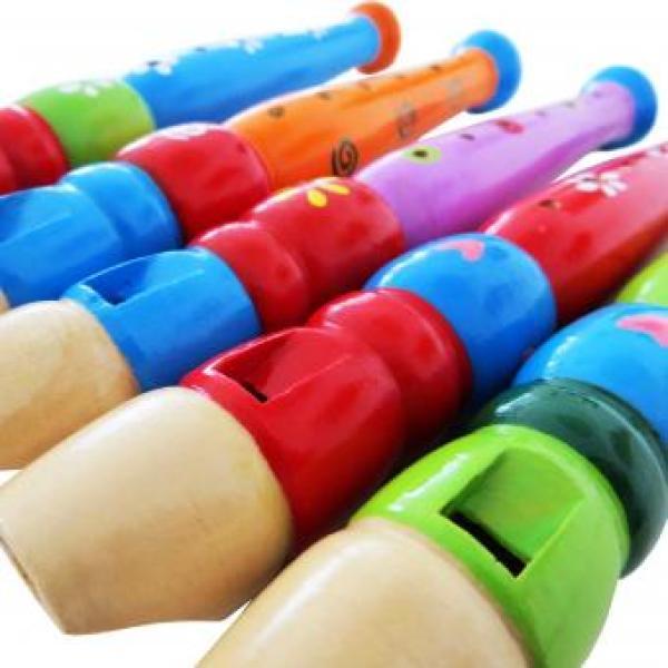 Actual product image keepdrum KFL1RD Wooden Flute for Children Red