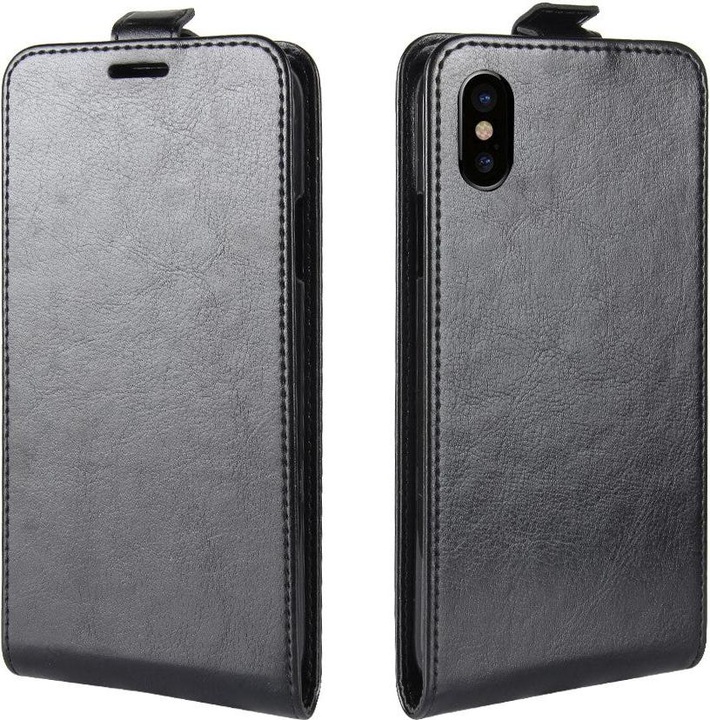 Produktbild Cover-Discount Leder Flip Case mit Fotofach vertikal (Apple iPhone X, Apple iPhone XS)