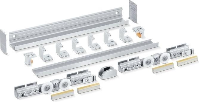 Actual product image Geze Sliding system Levolan 120 120 kg 2450 mm stainless steel look glass casement complete set 64-124