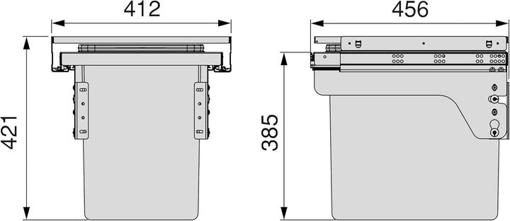Produktbild Emuca Recyclingbehälter mit Seitenbefestigung, entfernbar, Soft-Close, für Abfalltrennung (35 l)