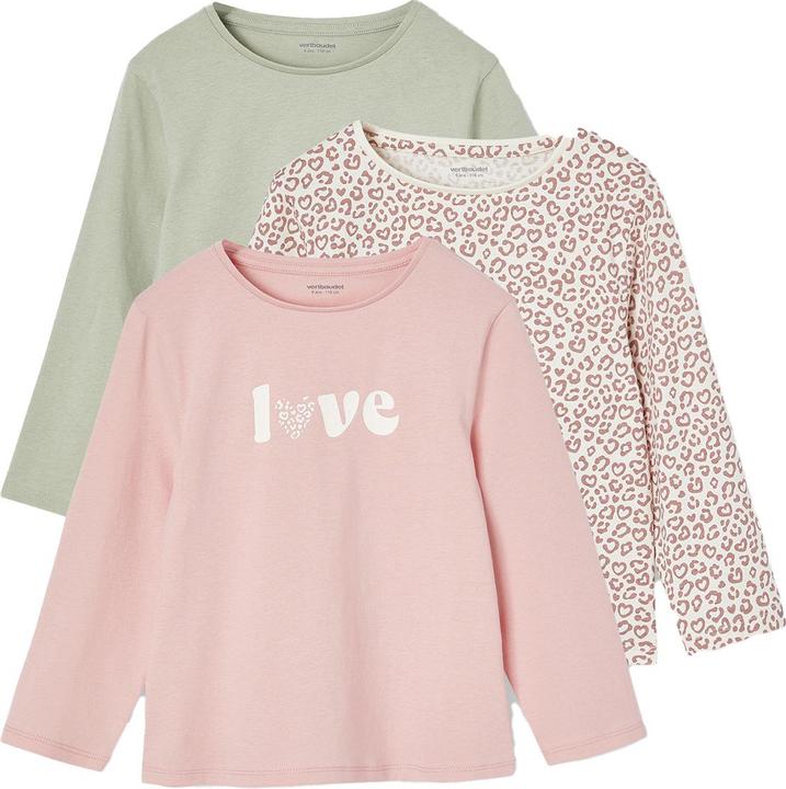 Immagine prodotto Vertbaudet 3er-Pack Mädchen Shirts mit Print BASIC (128)
