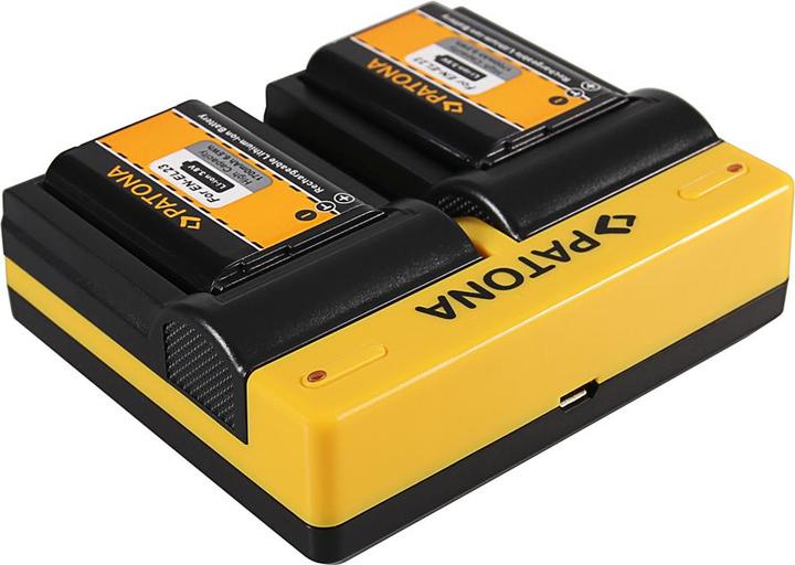 Immagine prodotto Patona Caricabatterie doppio per Nikon EN-EL23 Coolpix p600 con cavo Micro-USB
