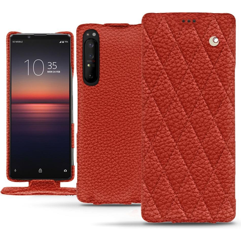 Noreve Lederschutzhülle vertikal (Sony Xperia 1 II), Smartphone Hülle, Orange