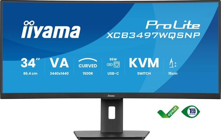 Produktbild iiyama 86,4cm (34") XCB3497WQSNP-B1 21:9 3xHDMI+DP+USB (3440 x 1440 Pixel, 34")
