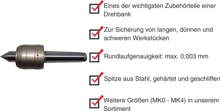 Actual product image Paulimot Präzisions-Highspeed-Körnerspitze mitlaufend, MK4