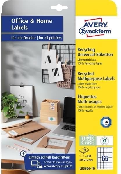 Produktbild Avery Recycling Etiketten, Home Office, Kleinpackung