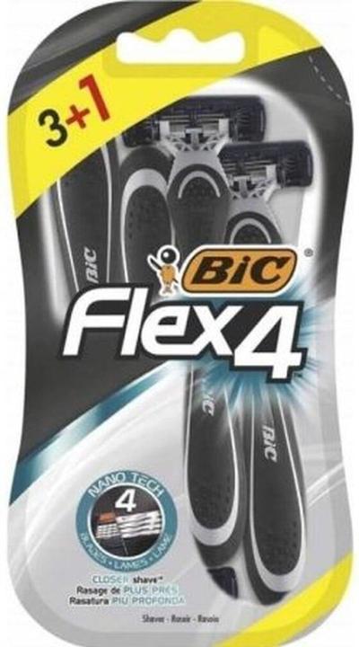 Bic Flex 4 Men's Razor with Lubricating Strip and Pivoting Head for a Smooth, Precise Shave 4 Count - Pa (3x)