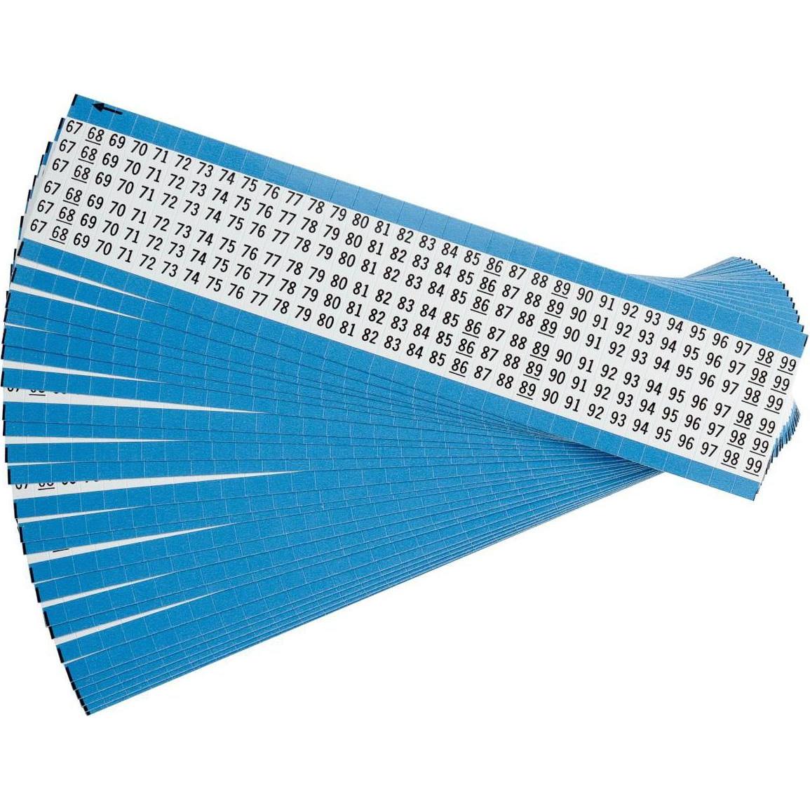 Brady, Etiketten, WM-67-99-PK, B-500, Drahtmarkierer, Vinyl, Weiss, 38mm (25 Karten á 33 Etik.)