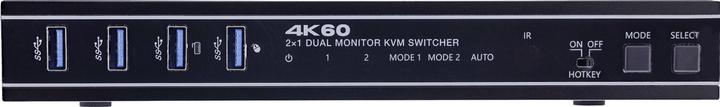 Actual product image InLine ® KVM Switch, 2-fach, HDMI & DP, Dual Monitor, 4K60Hz, USB Hub, schwarz