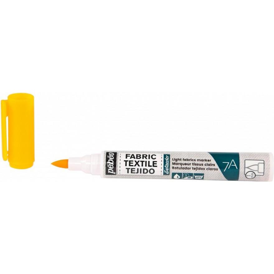 Pebeo, Marker, 7A Marker Helle Stoffe 1mm Pinselspitze (Neonorange, 1 mm)