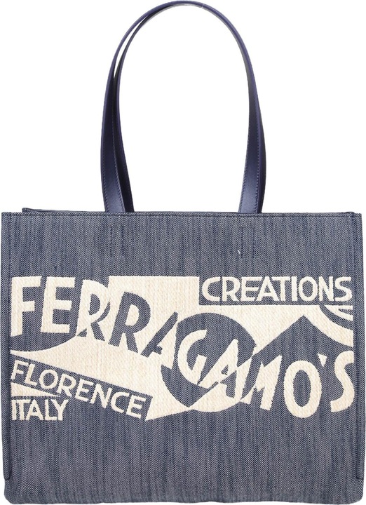 Salvatore Ferragamo Ferragamo tote bag (m) in denim with logo