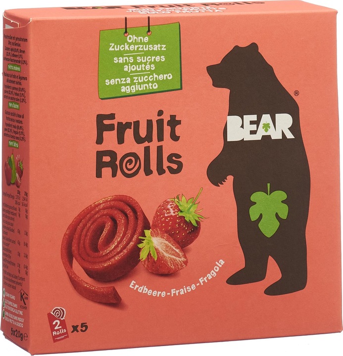 Bear Rock Fruit Rolls Erdbeere 5x20g (5 pcs., 100 g)