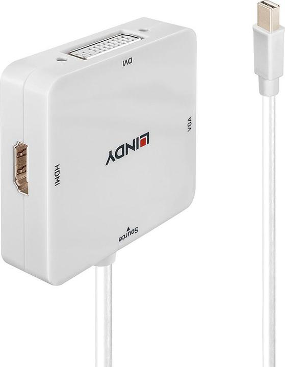 Image du produit Lindy Convertisseur Mini-DP 1.2 vers HDMI 2.0, DVI-D et VGA Supporte HDMI 2.0 Ultra HD 4K et HDCP2.2 Si... (HDMI, 6 cm)