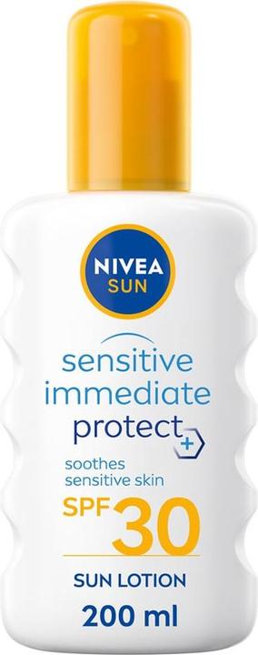 Actual product image NIVEA Sun Sensitive Immediate Protect+ (Sun spray, SPF 30, 200 ml)