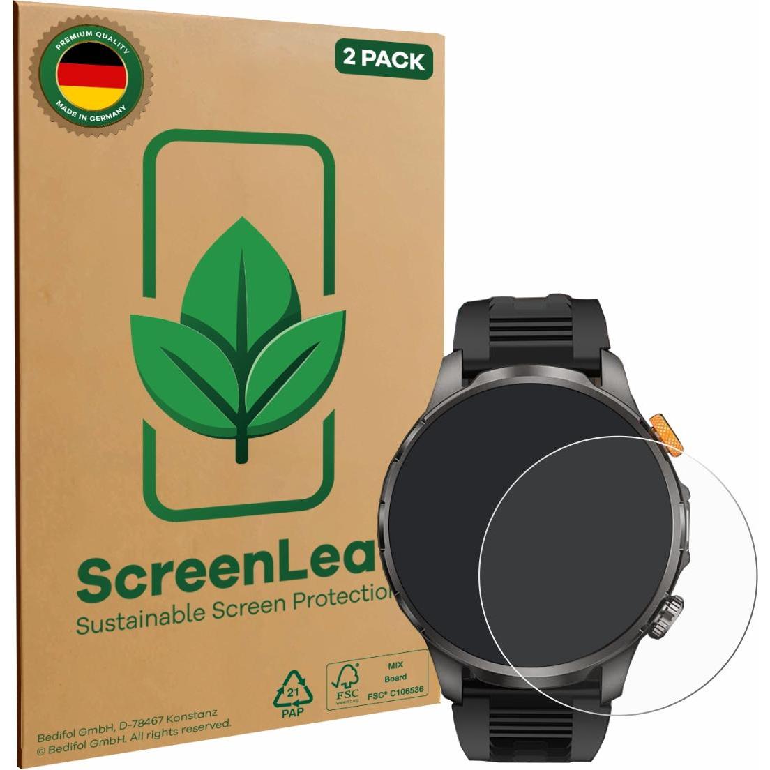 ScreenLeaf Pellicola protettiva, Proteggi Schermo Sostenibili, Clear, Antigraffio, Pellicola protettiva per smartwatch, Trasparente