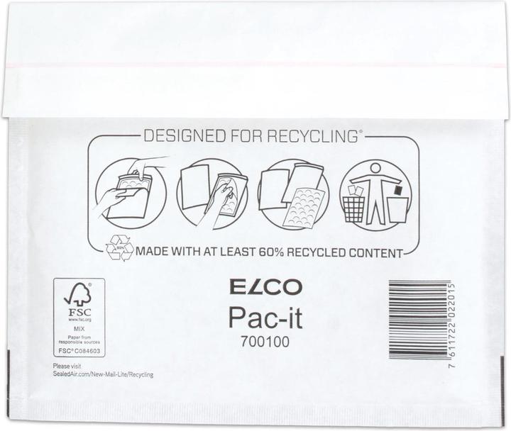 Actual product image Elco Bubble envelope CD 700100 white, 1 CD 200x170mm 100 pcs. (100 x)