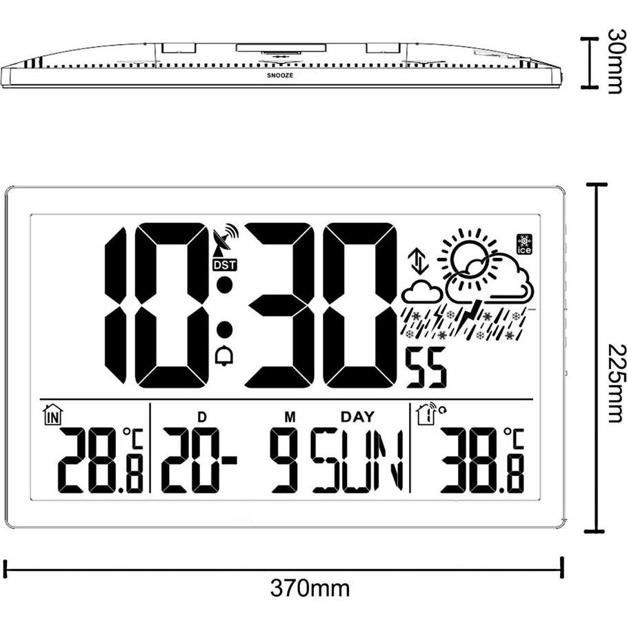 Thumbnail - No Name, Wanduhr, GreenBlue Extra grosse LCD-Wanduhr Temperatur Datum GB218