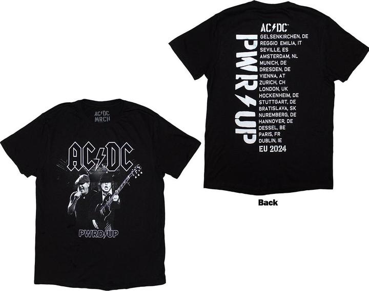 AC/DC PWRD-UP B&W Photo EU Tour 24 Back Print