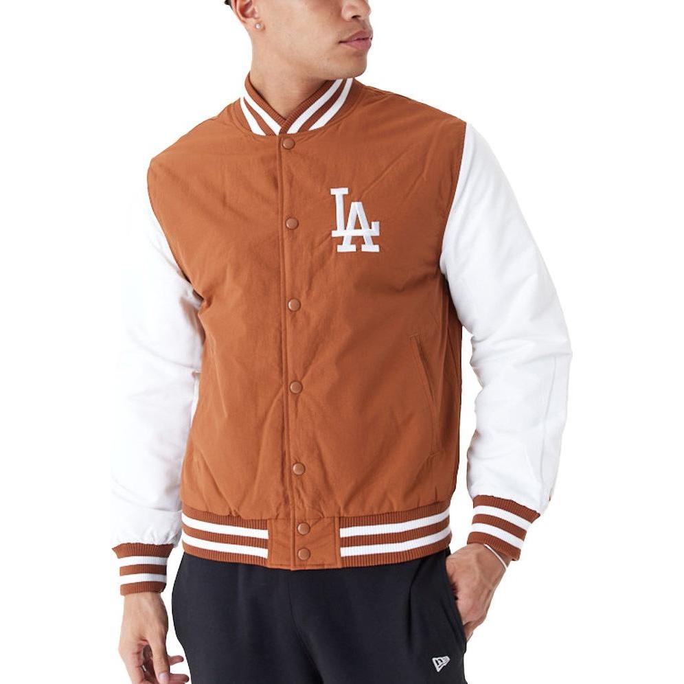New Era, Herren, Jacke, College Bomber Jacke - BACKPRINT LA Dodgers - L (L), Braun, L
