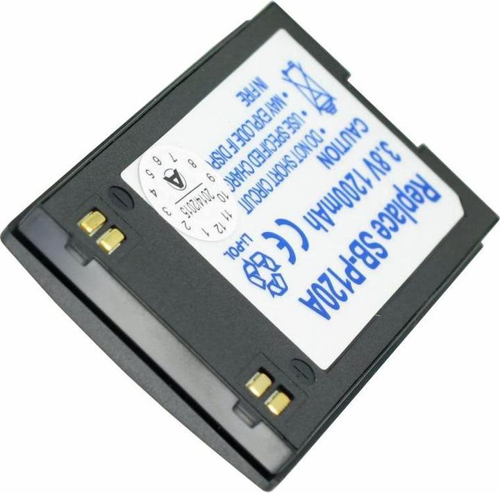 Actual product image AccuCell Akku Samsung SB-P120A, SB-P120ABK (Camera battery)