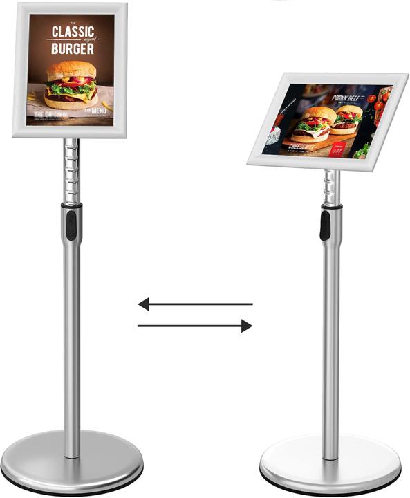 FoxRose Infoständer DIN A4, Silber (A4)