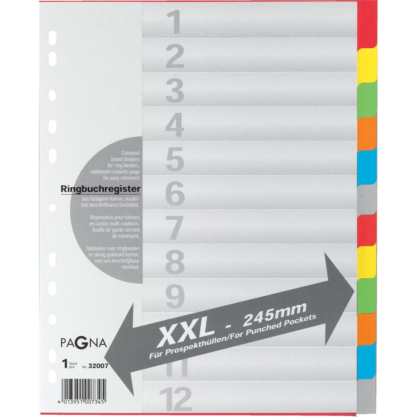 15x Pagna, Ordner Zubehör, Kartonregister mit Deckblatt, zur freien Verwendung, einzeln