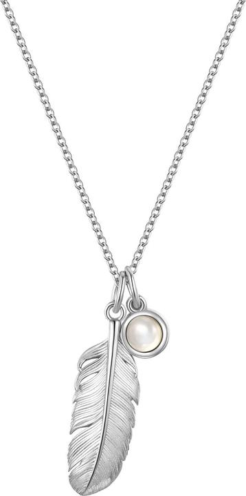 Immagine prodotto Glanzstücke München Collana da donna con piume in argento - 35042 (Argento, 40 - 45 cm)