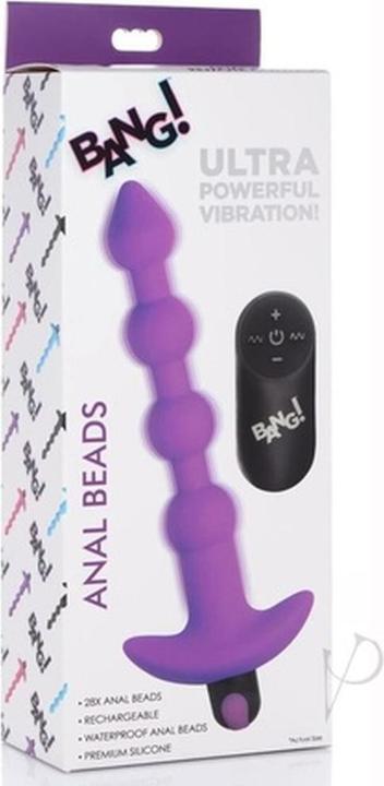 Actual product image XR Brands Vibrating Silicone Anal Beads & Remote Control