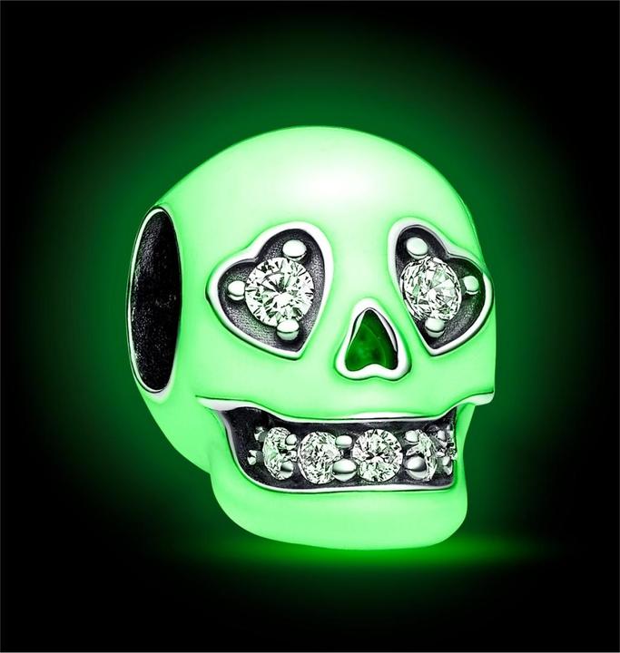 Immagine prodotto Pandora Ciondolo teschio scintillante fosforescente (Argento 925, Smalto)