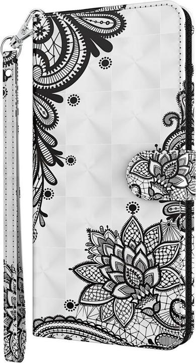 Produktbild Cover-Discount Galaxy S22 Ultra - Etui Glitzer Effekt Blumen schwarz (Samsung Galaxy S22 Ultra)