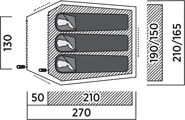 Produktbild Easy Camp Tunnelzelt Reindal 3 (olivgr?n, Modell 2025) (Tunnelzelt, 2.90 kg, 3 Personen)