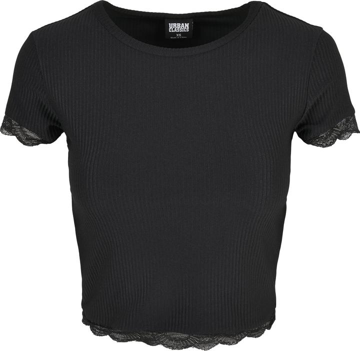 Image du produit Urban Classics Ladies Cropped Lace Hem Tee (3XL)