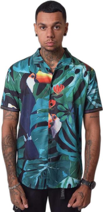 Immagine prodotto Project X Paris Camicia a maniche corte con motivo tropicale (L)