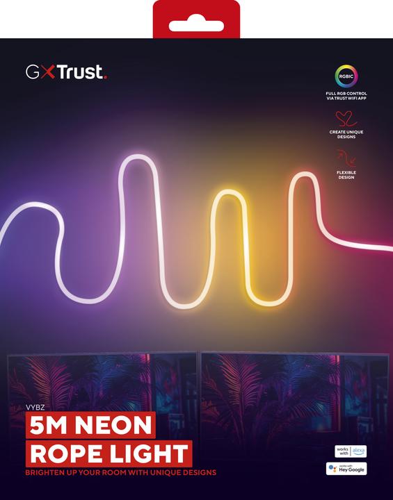 Produktbild Trust GXT904 VYBZ RGBIC 5M LED NEON L (Mehrfarbig, RGBIC, 500 cm, Indoor)