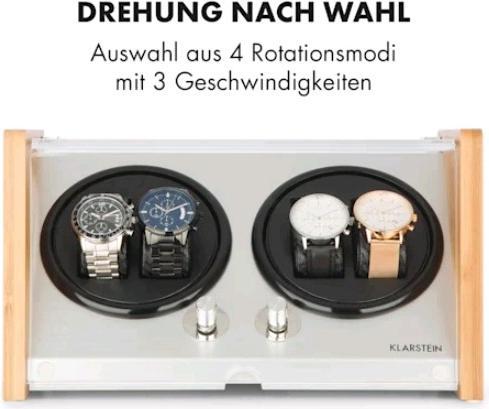 Actual product image Klarstein Hanoi 4 Watchwinder Bamboo (4 x)