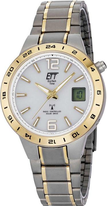 Actual product image ETT EGT-11410-40M Mens Solar Titanium Radio Control Watch (Radio-controlled clock, Analogue wristwatch, Digital watch, 40 mm)
