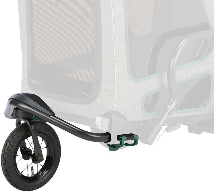 Trixie Jogger-Umbausatz für Fahrradanhänger, Grau/Salbei (Hund, Faltbar)