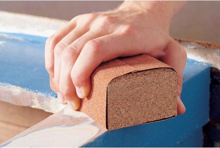 Actual product image wolfcraft 1 cork hand sanding block 123x67x35mm (P12)