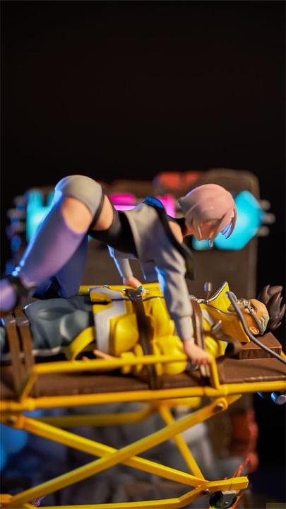 Actual product image Neamedia Cyberpunk: Edgerunners resin statue Lucy & David Runaway 20 cm