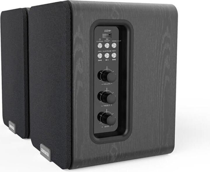 Actual product image Aiwa ASP-A200 Active Speaker Pair, black (1 pair, 25 W)