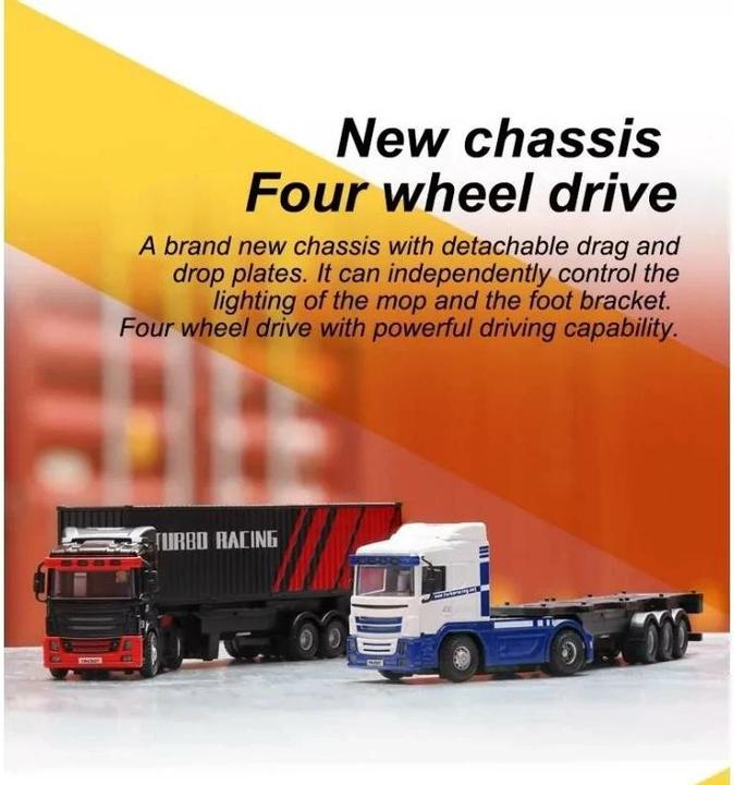 Immagine prodotto Turbo Racing Camion C50 con rimorchio bianco, 1:76, RTR (RTR pronto all'uso)