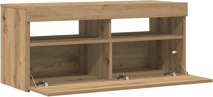 Produktbild VidaXL TV Schrank Lowboard Fernsehschrank Fernsehtisch mit LED Artisan-Eiche (90 x 35 x 40 cm)