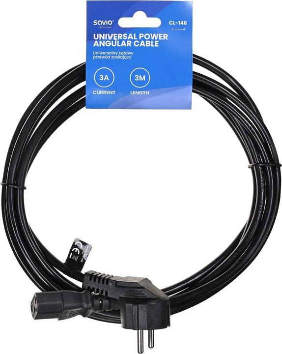 Actual product image Savio CL-146 Schuko IEC C13 3 M Black Black (3 m)