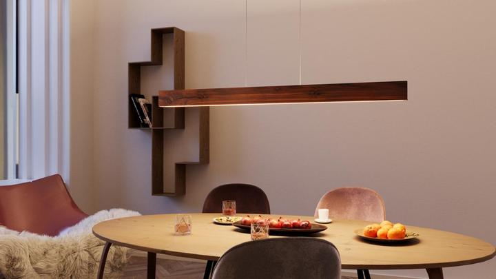 Produktbild kln.swiss Holz Pendelleuchte Fossa - Nussbaum (7140 lm)