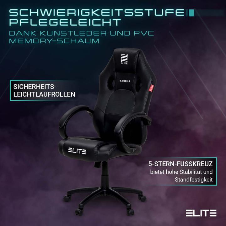 Produktbild Elite Gaming Stuhl MG100 Exodus, schwarz